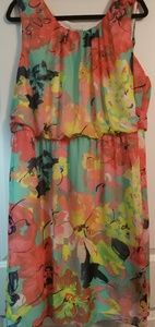 Floral print sleveless dress